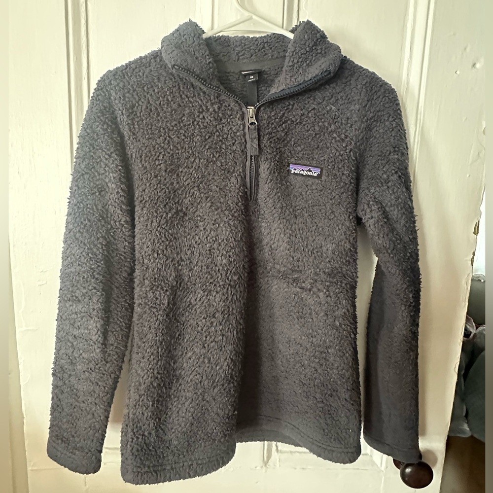 Patagonia Gray Fleece Jacket with Stand-Up Collar